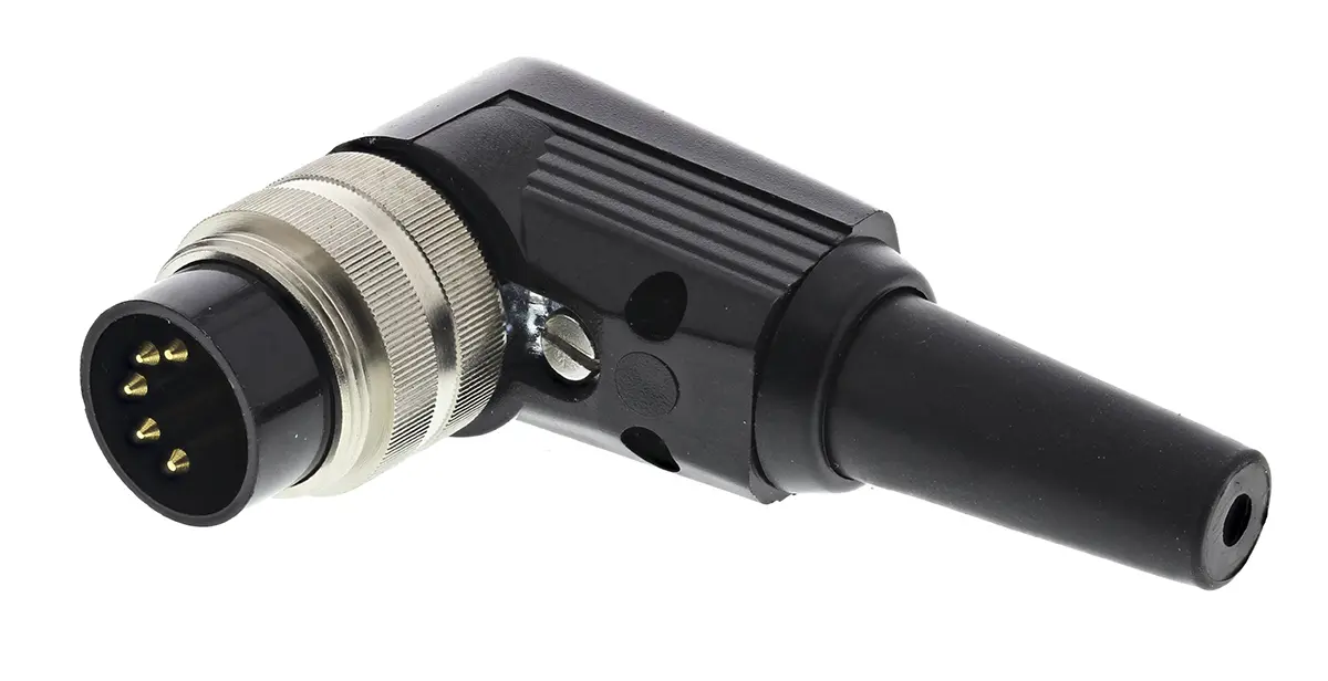 Produktfoto 1 von Lumberg WSV M16 DIN-Stecker gewinkelt 5-polig, DIN EN 60529, 250 V ac 5A IP40 Kabel, Mit Gewinde Stecker