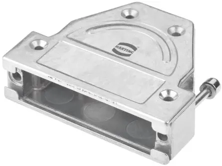 Produktfoto 1 von HARTING D-Sub D-Sub-Gehäuse gewinkelt, 25-polig, D: D-Sub-Gehäuse Zugentlastung, Silber, Größe B, aus Metall