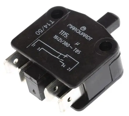 Produktfoto 1 von Marquardt Türmikroschalter 1-poliger Umschalter Stößel 16 A Stecker IP40 -40 °C 85 °C