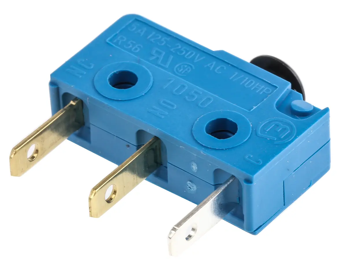 Produktfoto 1 von Marquardt Mikroschalter Pilzförmig-Betätiger Flachstecker, 5 A @ 250 V ac, 1-poliger Wechsler IP00, IP40 1,5 N -40°C -
