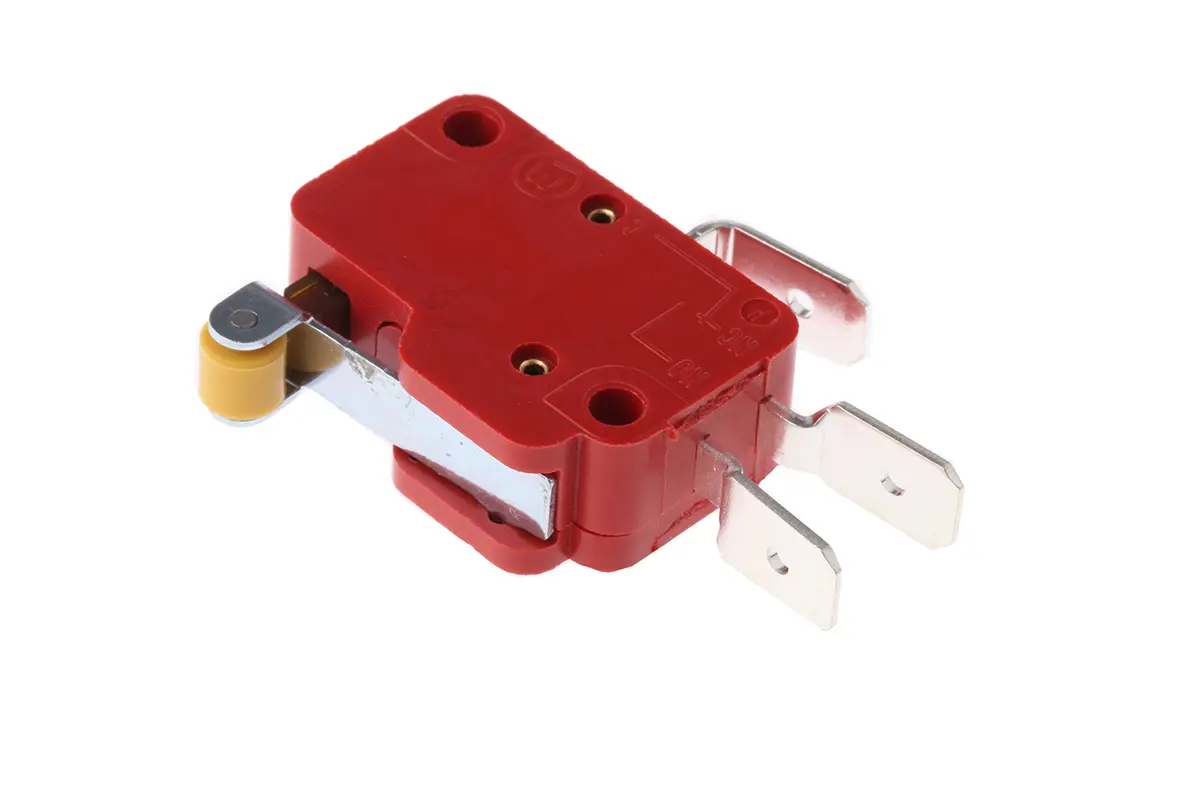 Produktfoto 1 von Marquardt Mikroschalter Rollenhebel-Betätiger Flachstecker, 10 A @ 250 V ac, 1-poliger Wechsler 1,5 → 2,5 N