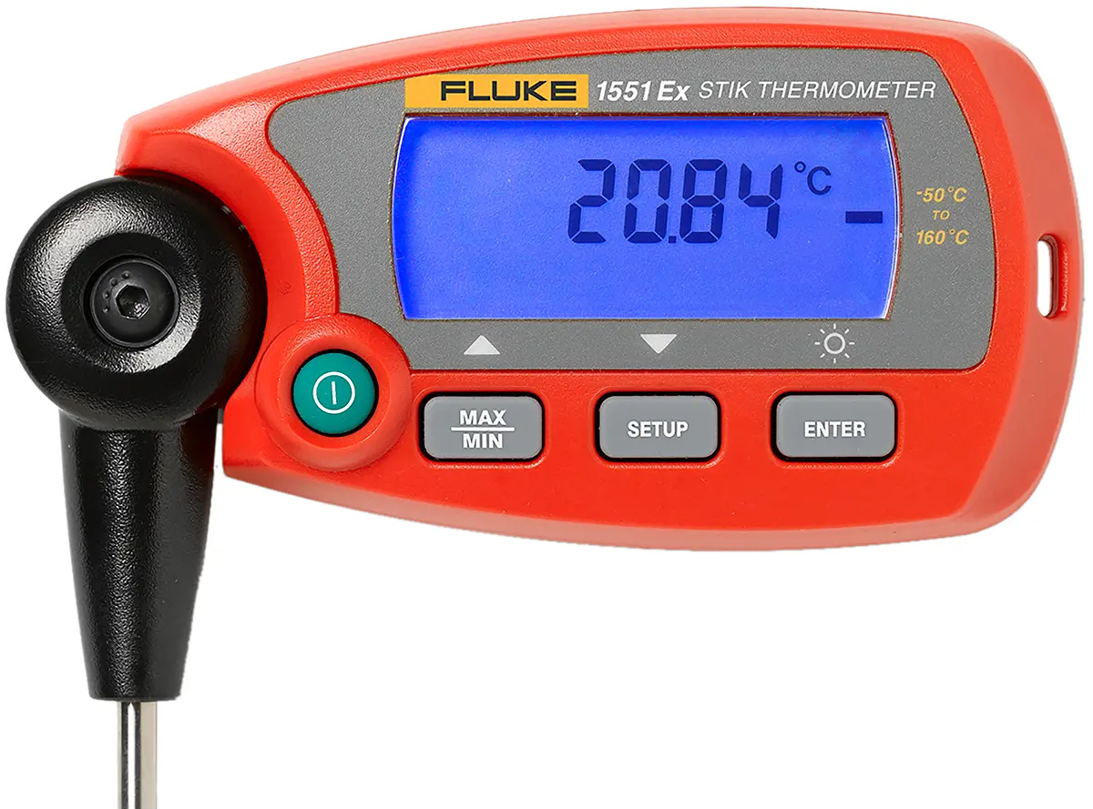 Produktfoto 1 von Fluke calibration Digitales Thermometer, 1551A, Verdrahtet, 1 bis 160 °C ±0.05°C max, Messelement Typ