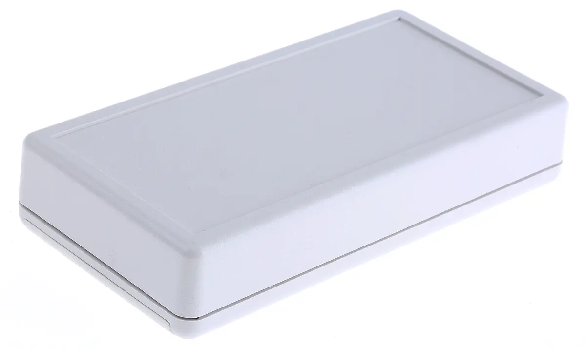 Produktfoto 1 von Hammond Serie 1599 Tragbares Gehäuse, ABS-Kunststoff Eingebautes Batteriefach, H. 25.5 mm, Grau, Schwarz, IP54