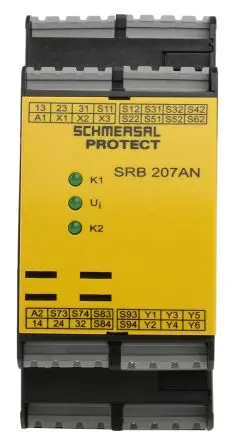 Produktfoto 1 von Schmersal SRB 207AN Sicherheitsrelais 24V dc, 2 Sicherheitskontakte, 1 Hilfsschalter, Automatisch IEC/EN SIL IEC 61508