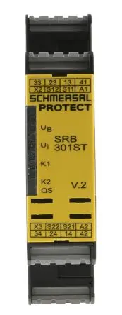 Produktfoto 1 von Schmersal SRB 301ST Sicherheitsrelais 24V ac/dc, 3 Sicherheitskontakte, 1 Hilfsschalter, Automatisch IEC/EN SIL IEC