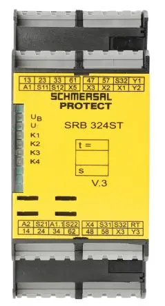 Produktfoto 1 von Schmersal SRB 324ST Sicherheitsrelais 24V ac/dc, 5 Sicherheitskontakte, 1 Hilfsschalter, Automatisch IEC/EN SIL IEC