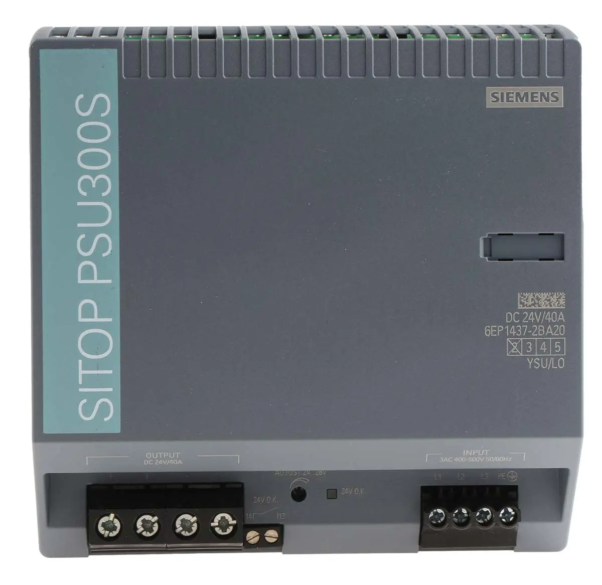 Produktfoto 1 von Siemens SITOP PSU300S DIN-Schienen Netzteil Getaktet 24V dc / 40A 960W 340 → 550V ac
