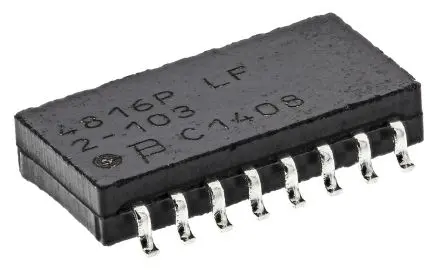 Produktfoto 1 von Bourns Serie 4800P Widerstands-Array BUS, 15 x 10 kΩ, 1.28 W 2 %, Bauform SoM SMD
