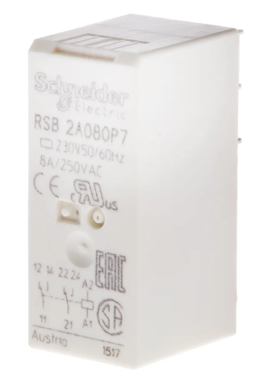 Produktfoto 1 von Schneider Electric Harmony Relay RSB 230V ac Spule 2-poliger Wechsler Printrelais 8A