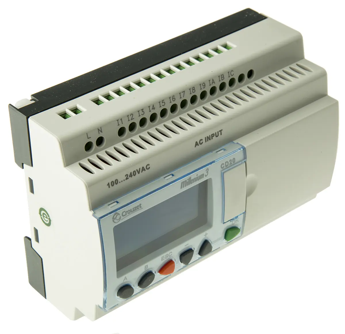 Produktfoto 1 von Crouzet Millenium 3 Logikmodul, 12 Eing. Relais Ausg.Typ Digital Eing.Typ 230 V ac