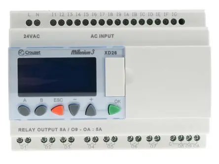 Produktfoto 1 von Crouzet Millenium 3 Logikmodul, 16 Eing. Relais Ausg.Typ Digital Eing.Typ