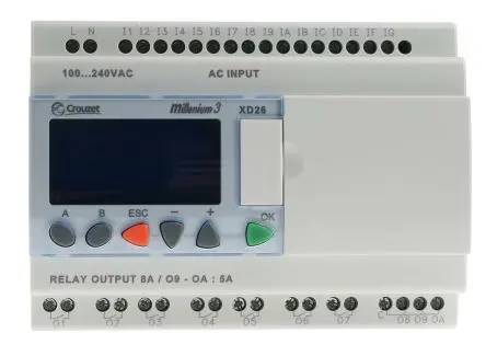 Produktfoto 1 von Crouzet Millenium 3 Logikmodul, 16 Eing. Relais Ausg.Typ Digital Eing.Typ