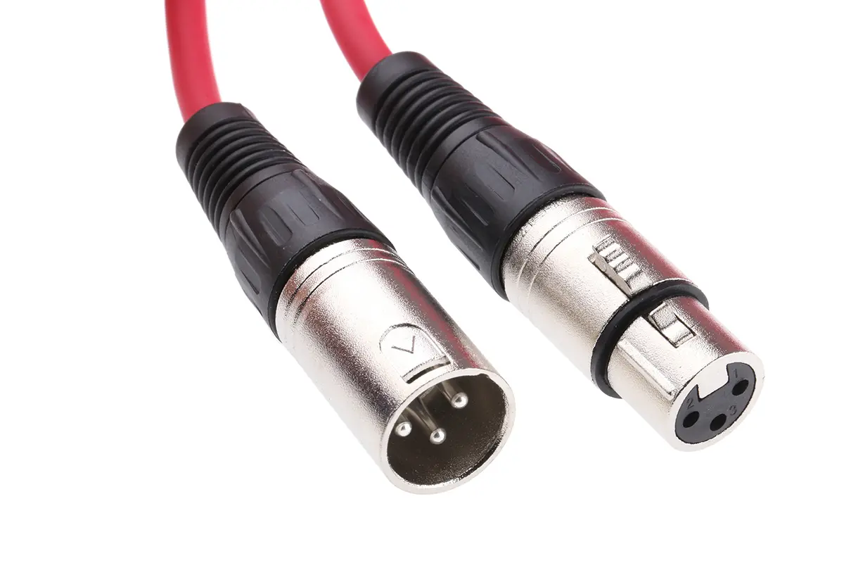 Produktfoto 1 von RS PRO Buchse XLR-Kabel XLR3 Stecker XLR3 20 m Rot