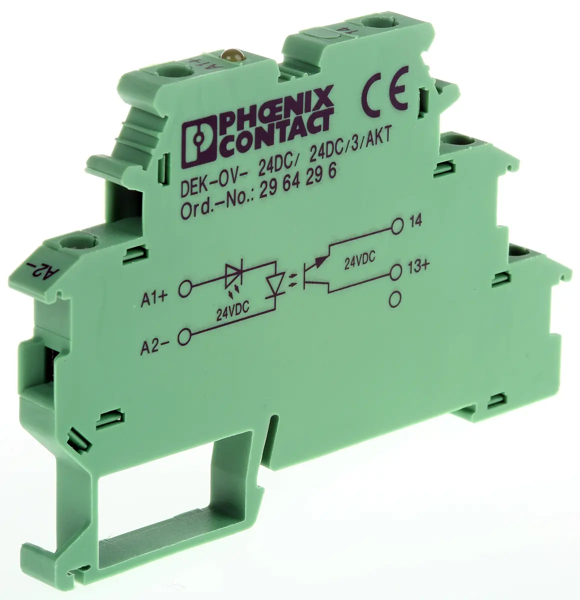 Produktfoto 1 von Phoenix Contact DEK-OV- 24DC/24DC/3/AKT Halbleiter-Interfacerelais, 3 A max. 19,2 V dc max.