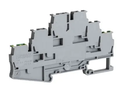 Produktfoto 1 von Phoenix Contact ST 2.5-PE/L/L Mehrstufiger Anschlussklemmenblock 3 Grau, 0.08mm², 4 mm², 500V ZUGFEDER