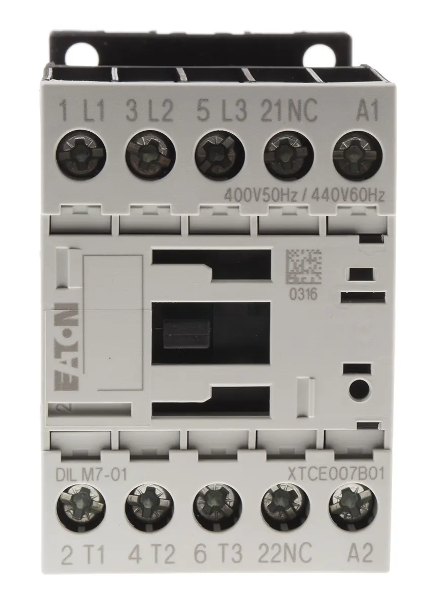 Produktfoto 1 von Eaton DILM Schütz 400 V ac-Spule, 3-polig, 400V ac / 7 A 400 V ac 3 kW 1 Öffner Motorsteuerung, Widerstandsbelastung