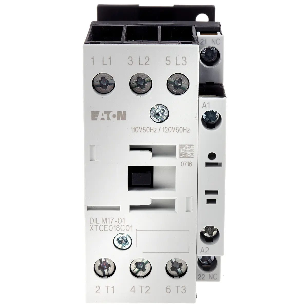 Produktfoto 1 von Eaton DILM Schütz 110 V ac-Spule, 3-polig, 400V ac / 40 A 110 V ac 7.5 kW 3 Schließer Widerstandsbelastung,