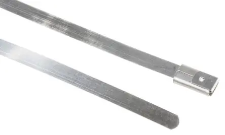 Produktfoto 1 von RS PRO Edelstahl 316 Kabelbinder Kugelverschluss Metallisch 4.6mm x 680 mm