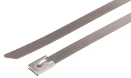 Produktfoto 1 von RS PRO Edelstahl 316 Kabelbinder Kugelverschluss Metallisch 7.9mm x 680 mm