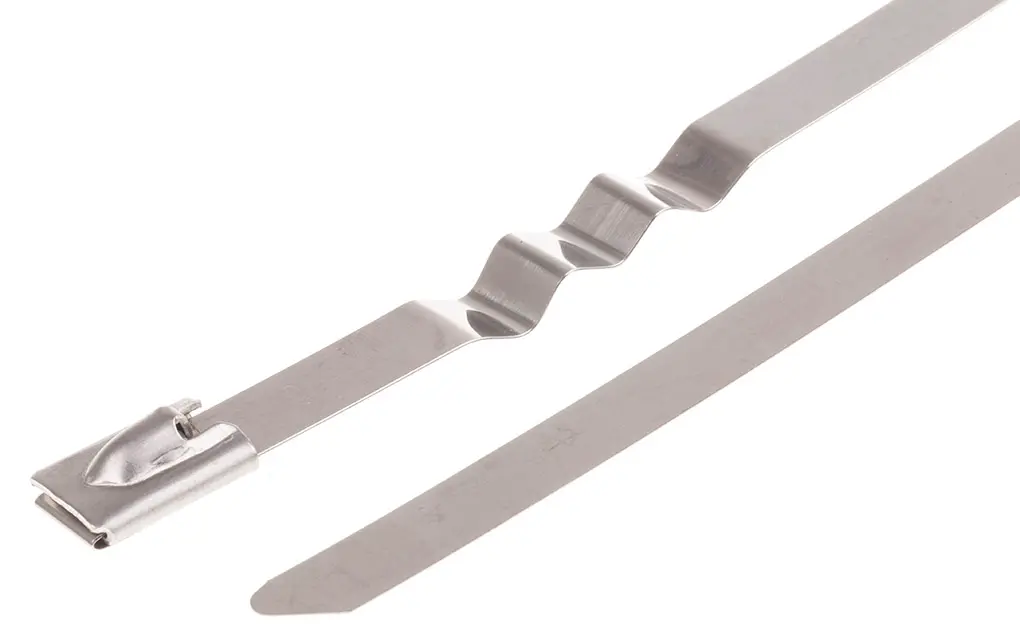 RS PRO Edelstahl 316 Kabelbinder Zig Zag Metallisch 7.9 mm x 200 mm