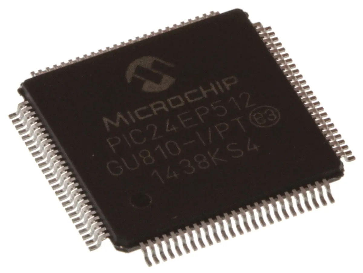 Produktfoto 1 von Microchip Mikrocontroller AEC-Q100 PIC24EPXXXGU810 PIC 16 bit Oberfläche 536kB Flash TQFP 100-Pin 70 MHz 52 kB RAM