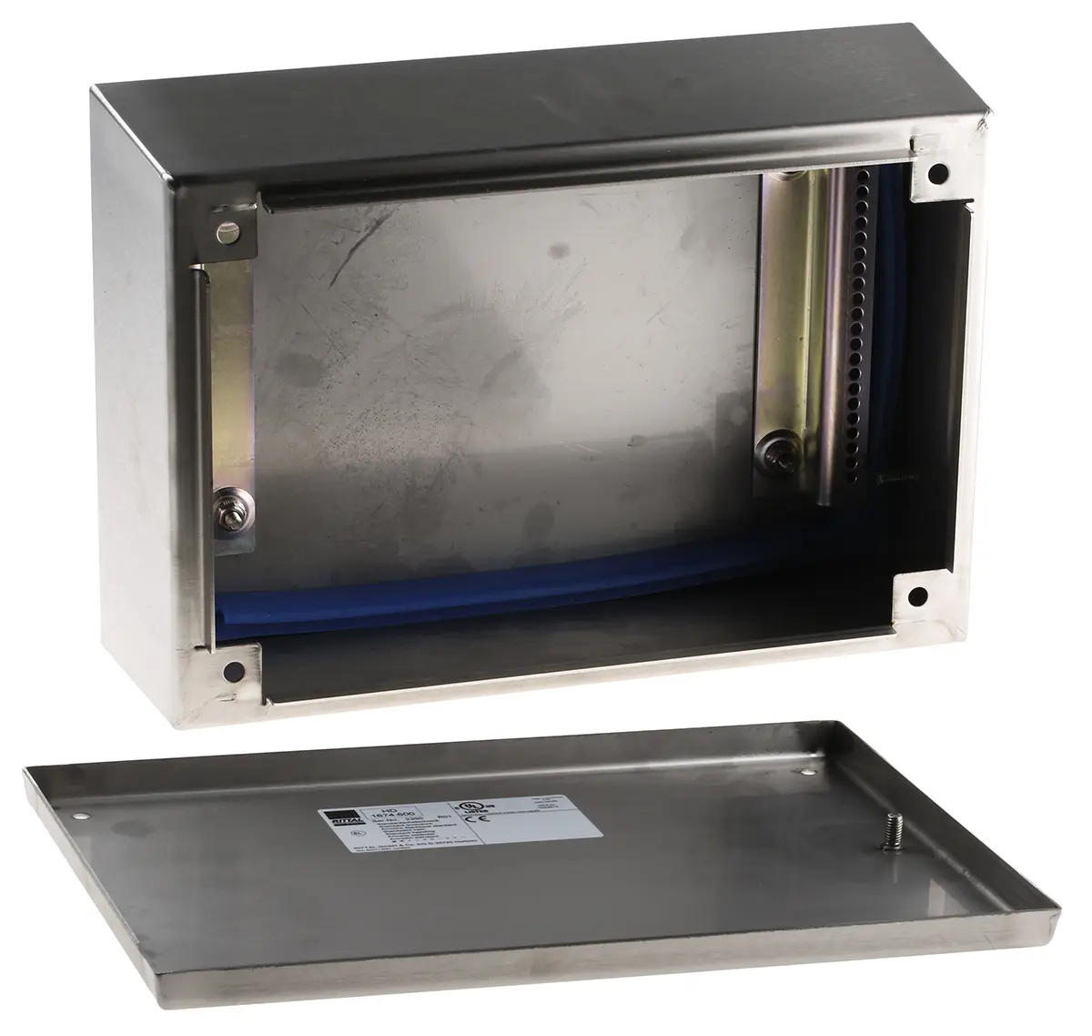 Produktfoto 1 von Rittal HD Edelstahl Anschlussbox RAL 5010 IP66, IPX9, HxBxT 200 mm, 200 mm x 120 mm