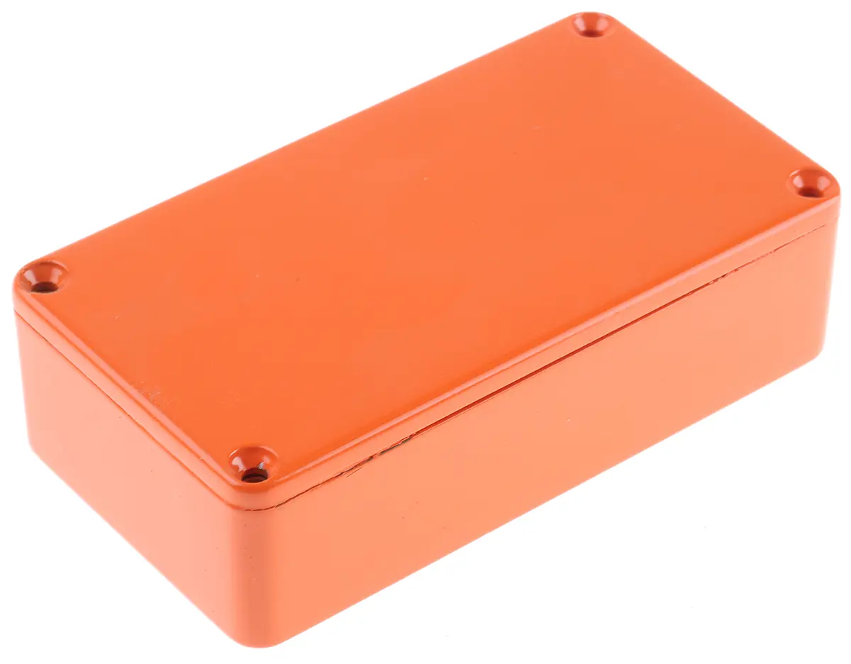 Produktfoto 1 von Hammond 1590; Gehäuse; Aluminiumdruckguss; Orange IP54 Breite 60.5 mm Höhe 31 mm Länge 112 mm
