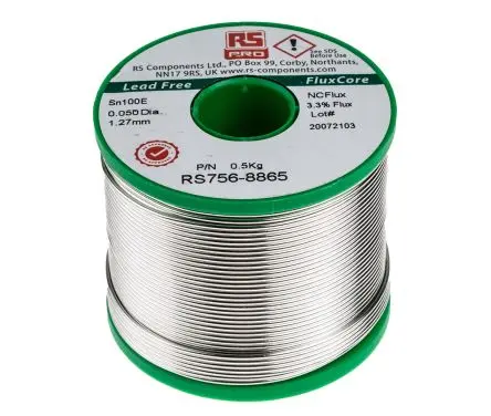 Produktfoto 1 von RS PRO Draht Lötzinn bleifrei 99.5 %Sn 0 %Pb 0.5 %Cu, 228 °C, Ø 1.27 mm / 500 g