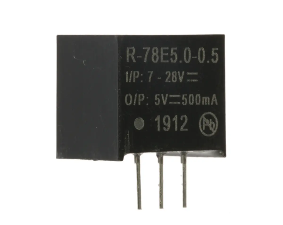 Recom R-78E-0.5 Schaltregler, Eingang 7 → 28V dc / Ausgang 5V dc, 1 Ausg., 2.5W, 500mA, Durchsteckmontage