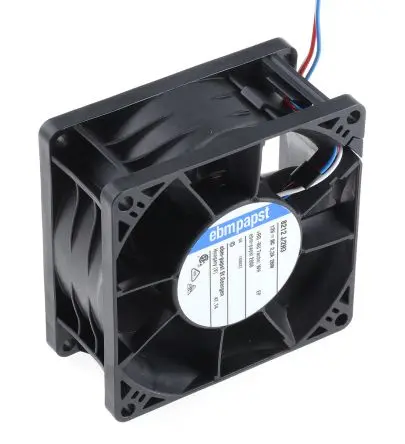 Produktfoto 1 von ebm-papst 8200 J Axiallüfter, Kugel, 12V dc / 26 W 2.16 A, 12000 U/min, 190 m³/h IP20 80 mm 80mm 38 mm