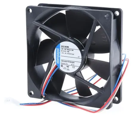 Produktfoto 1 von ebm-papst 3400 N Axiallüfter, Kugel, 12V dc / 2.9 W 241 mA, 3250 U/min, 102 m³/h IP20 92 mm 92mm 25 mm