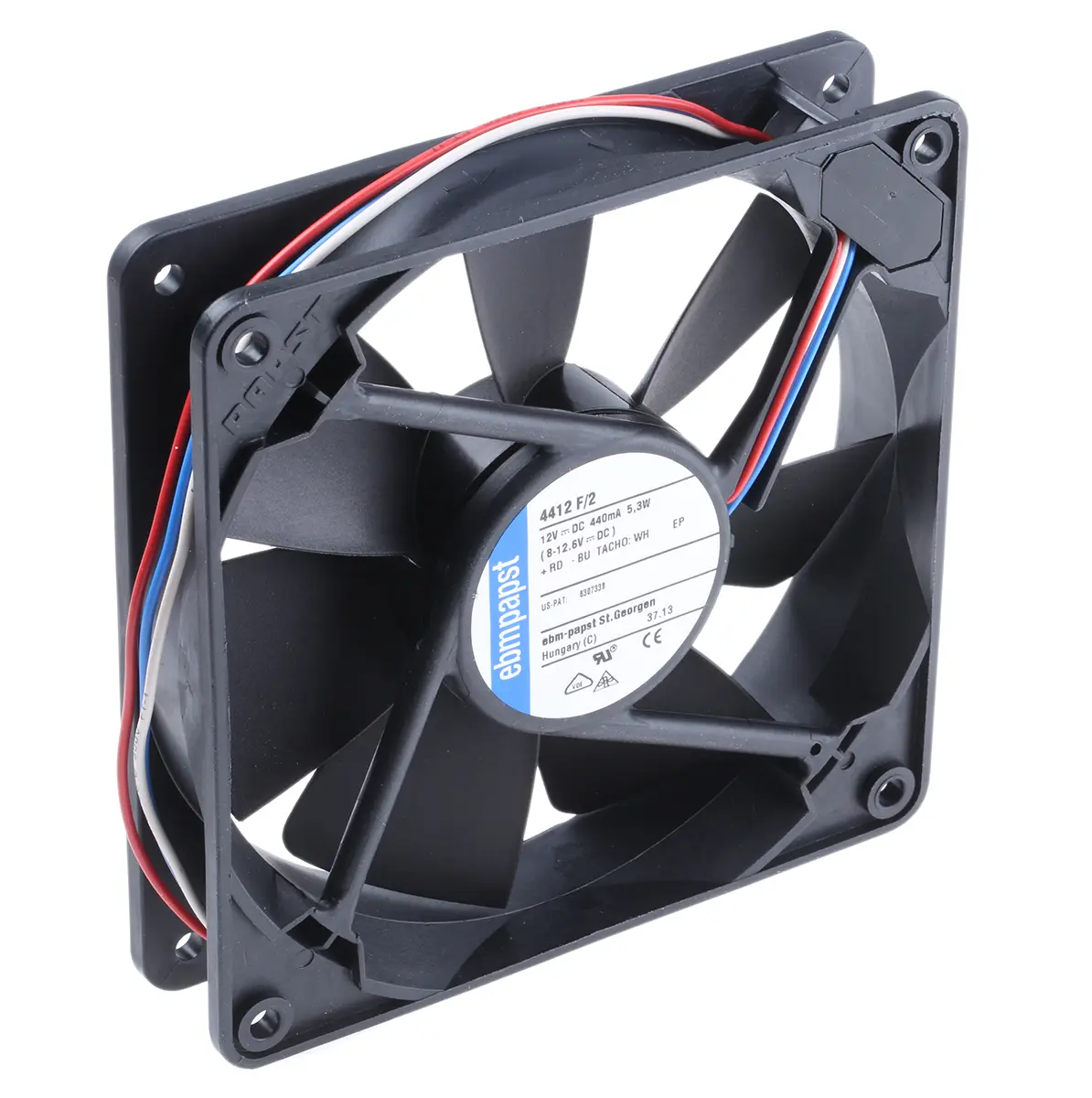 Produktfoto 1 von ebm-papst 4400 F DC-Axiallüfter, Kugellager, 12 V dc / 5.3W, 119 x 119 x 25mm, 2900U/min, 170m³/h