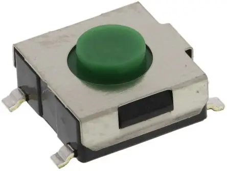 Produktfoto 1 von Alps Alpine Taster SPST Bolzen, SMD 50mA Tastend 3.1 mm Grün Oberfläche B. 6.2mm L. 6.5 mm