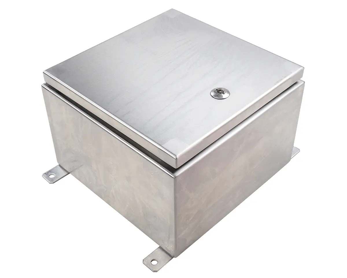 Produktfoto 1 von RS PRO Edelstahl 304 Wandanschlusskasten farblos IP69K, HxBxT 300 mm, 300 mm x 200 mm