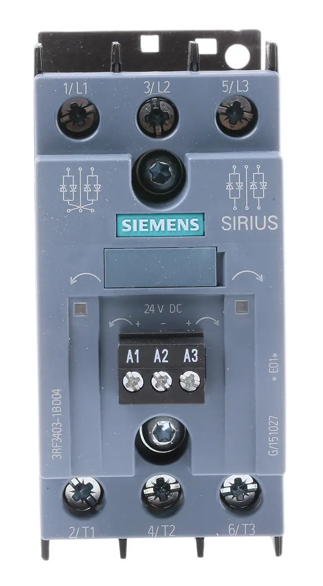 Produktfoto 1 von Siemens SIRIUS 3RF 3RF34 DIN-Schienen Halbleiterrelais Instant, , 2 x 3-poliger Schließer 480 V ac / 3,8 A