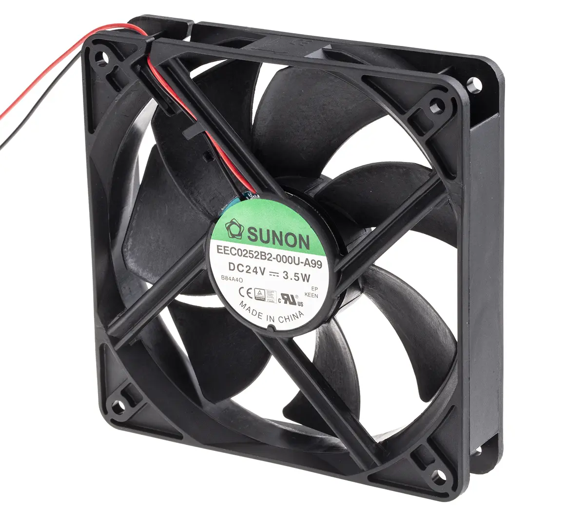 Produktfoto 1 von Sunon EE DC-Axiallüfter, Kugellager, 24 V dc / 3.5W, 120 x 120 x 25mm, 2700U/min, 158.1m³/h