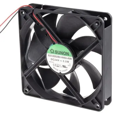 Produktfoto 1 von Sunon EE Axiallüfter, Kugel, 24V dc / 3.5 W 146 mA, 2700 U/min, 158.1 m³/h 120 mm 120mm 25 mm