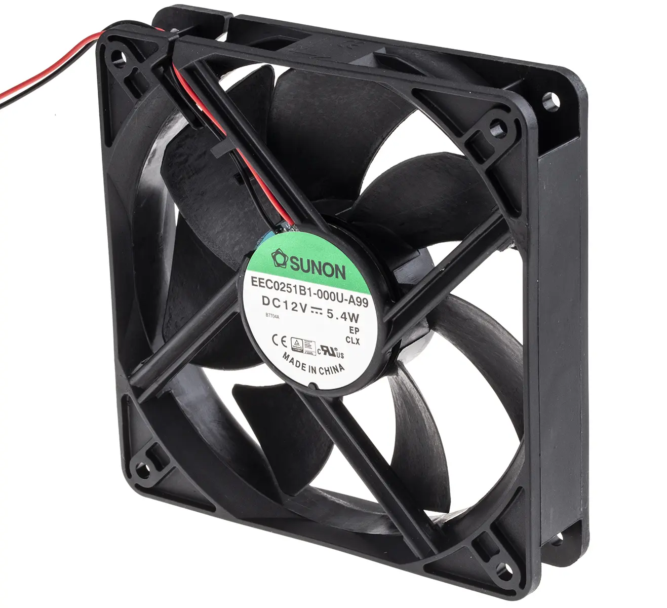Produktfoto 1 von Sunon EE DC-Axiallüfter, Kugellager, 12 V dc / 5.4W, 120 x 120 x 25mm, 3100U/min, 184m³/h