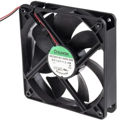 Produktfoto 1 von Sunon EE Axiallüfter, Kugel, 12V dc / 5.4 W 451 mA, 3100 U/min, 184 m³/h 120 mm 120mm 25 mm