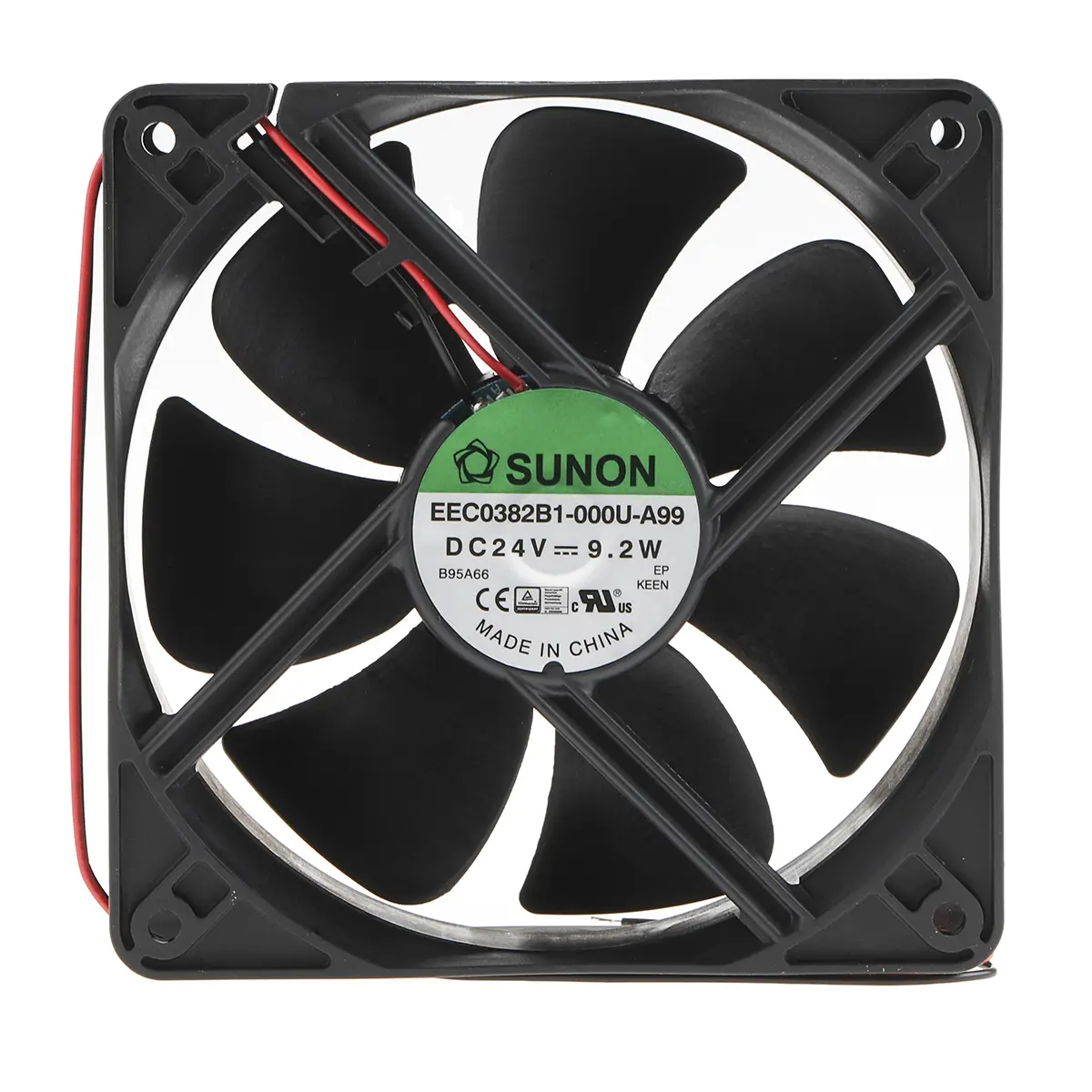 Produktfoto 1 von Sunon EE DC-Axiallüfter, Kugellager, 24 V dc / 9.2W, 120 x 120 x 38mm, 3100U/min, 234.6m³/h