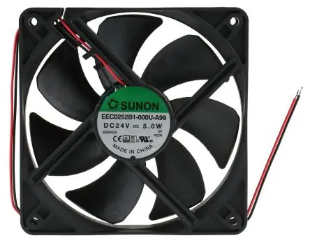 Produktfoto 1 von Sunon EE Axiallüfter, Kugel, 24V dc / 5 W 207 mA, 3100 U/min, 184 m³/h 120 mm 120mm 25 mm