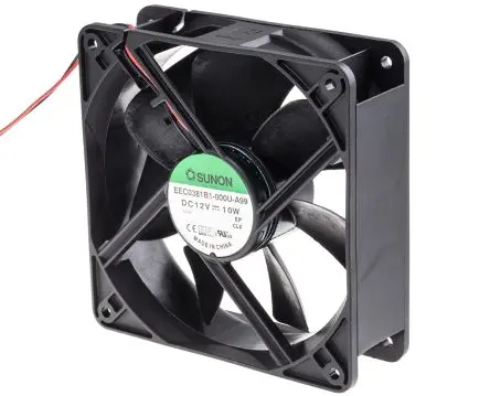 Produktfoto 1 von Sunon EE Axiallüfter, Kugel, 12V dc / 10 W 833 mA, 3100 U/min, 235 m³/h 120 mm 120mm 38 mm