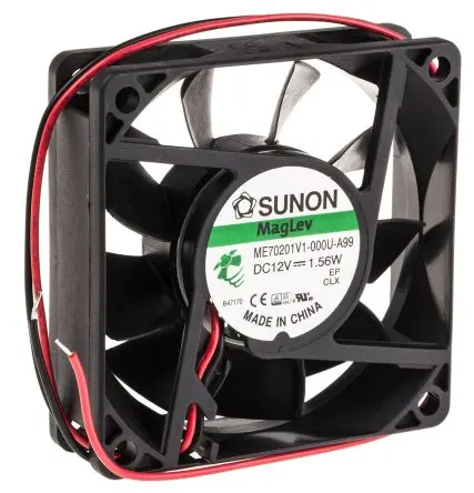 Produktfoto 1 von Sunon ME Axiallüfter, Vapo, 12V dc / 1.56 W 130 mA, 3200 U/min, 49.3 m³/h 70 mm 70mm 20 mm