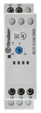 Produktfoto 1 von Finder 83 Zeitrelais, DIN-Hutschiene 240 V dc 240V ac, 0.05 to 10 d, 1 Kont. 1, 1-poliger Umschalter