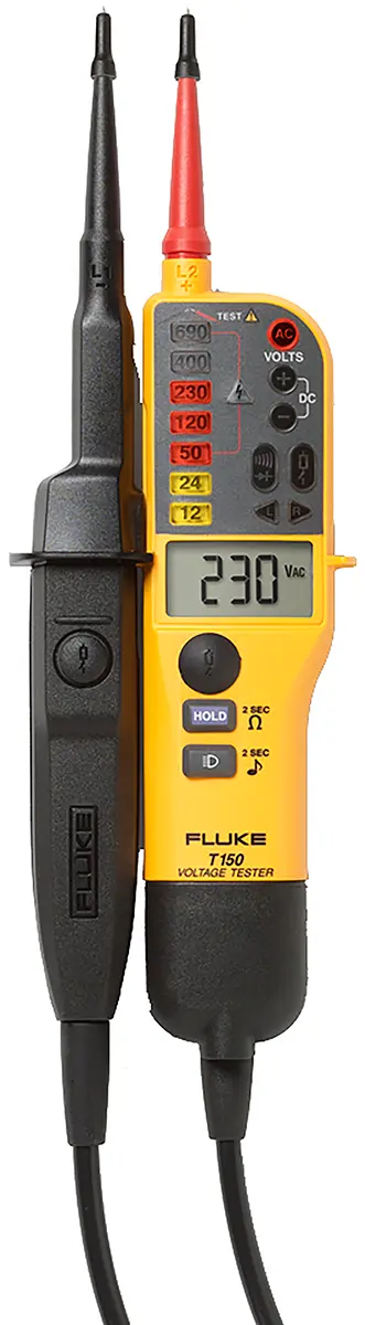 Produktfoto 1 von Fluke T150 LCD Spannungsprüfer mit Durchgangsprüfung, CAT III 690V
