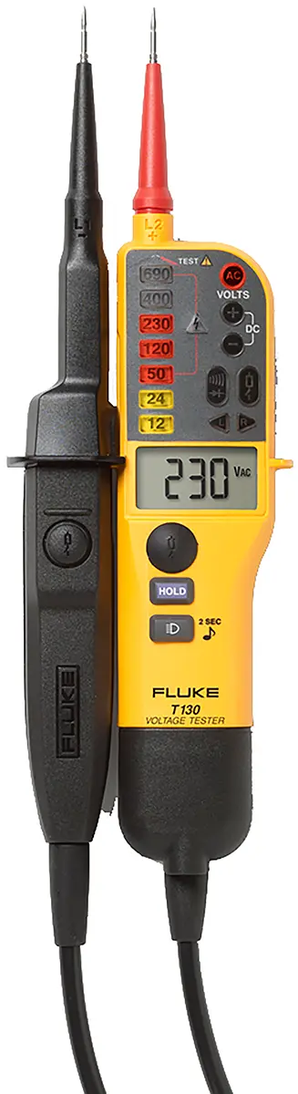 Produktfoto 1 von Fluke T130 LCD Spannungsprüfer mit Durchgangsprüfung, CAT III 690V