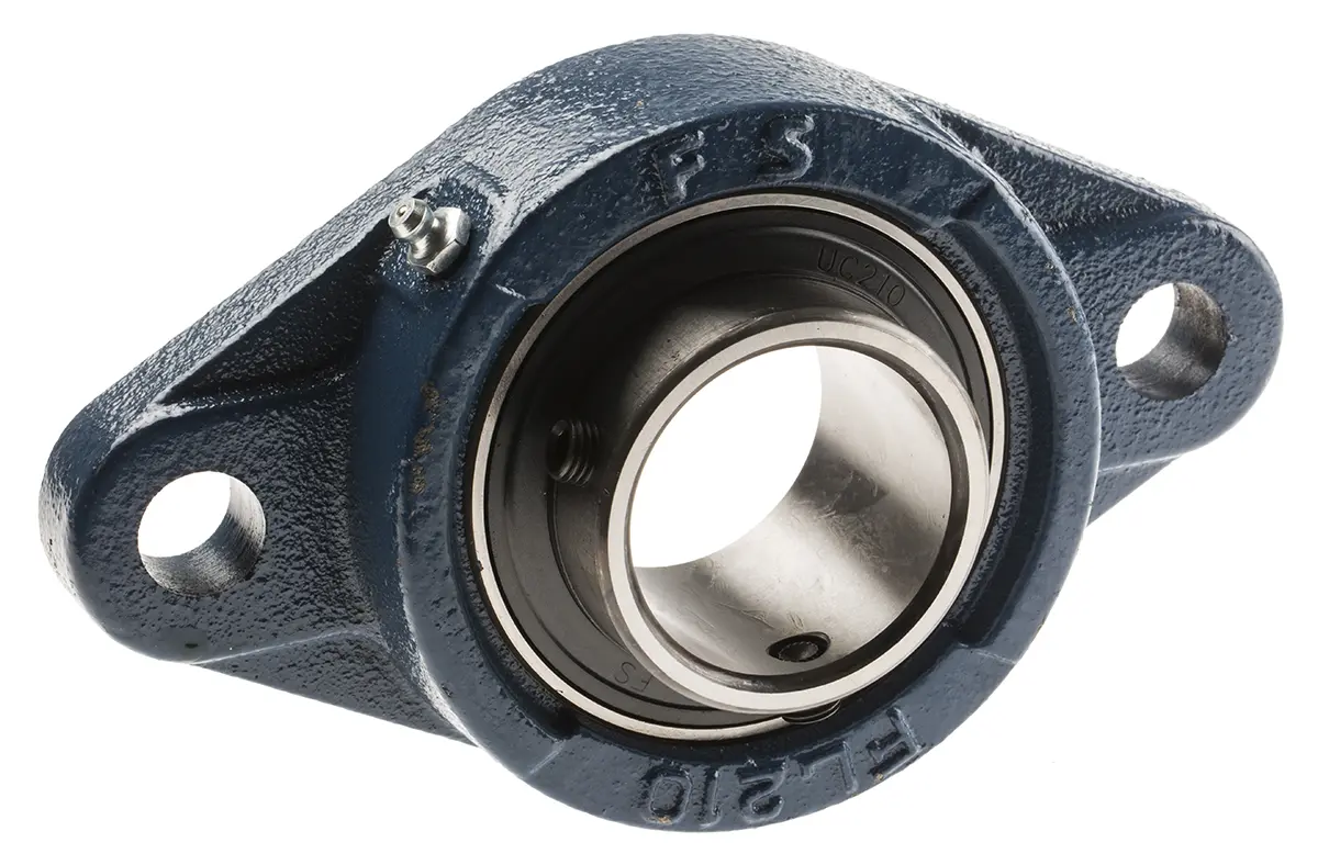 Produktfoto 1 von RS PRO 2-Loch Flansch Lagereinheit aus Gusseisen, Innen-Ø 50 mm, 115 mm x 197 mm