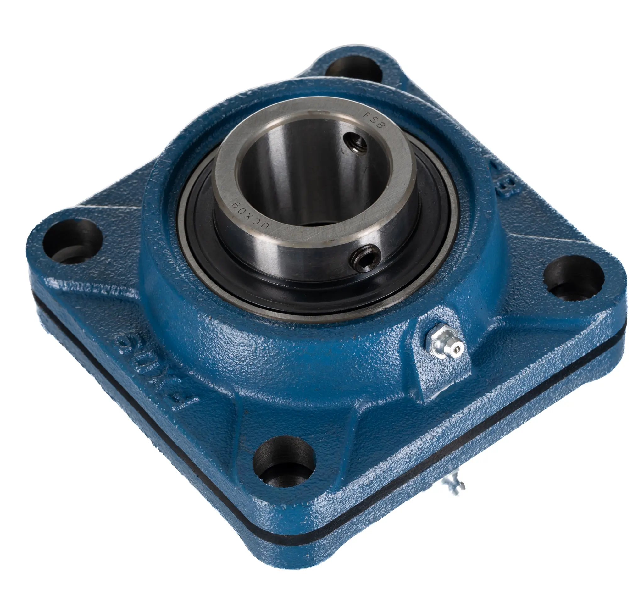 Produktfoto 1 von RS PRO 4-Loch Flansch Lagereinheit aus Gusseisen, Innen-Ø 45 mm, 143 mm x 143 mm