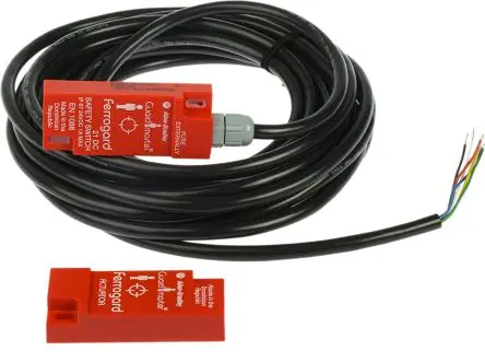 Produktfoto 1 von Guardmaster 440N Magnetisch 6 m Kabel Berührungsloser Sicherheitsschalter 24V dc aus Kunststoff, 2 Öffner, Magnetisch