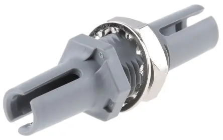 Produktfoto 1 von Broadcom LWL-Adapter, POF - POF, 2.8dB IL, 1 mm, Kabel ø 2.27 mm, Grau